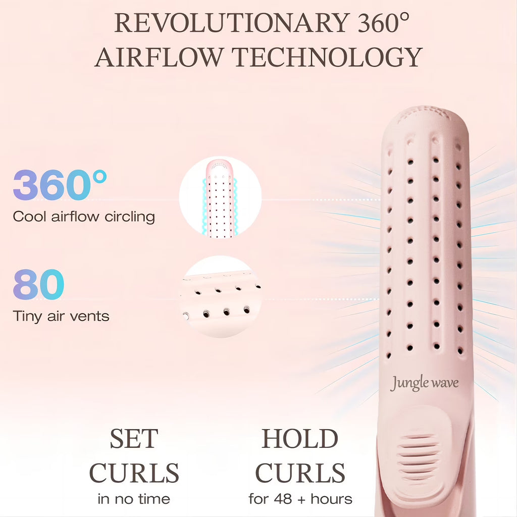 Flat Iron,  2 in 1 Hair Straightener and Curling Iron, Ionic Ceramic Airflow Styler with 360° Cool Air, 1 Inch, Pink