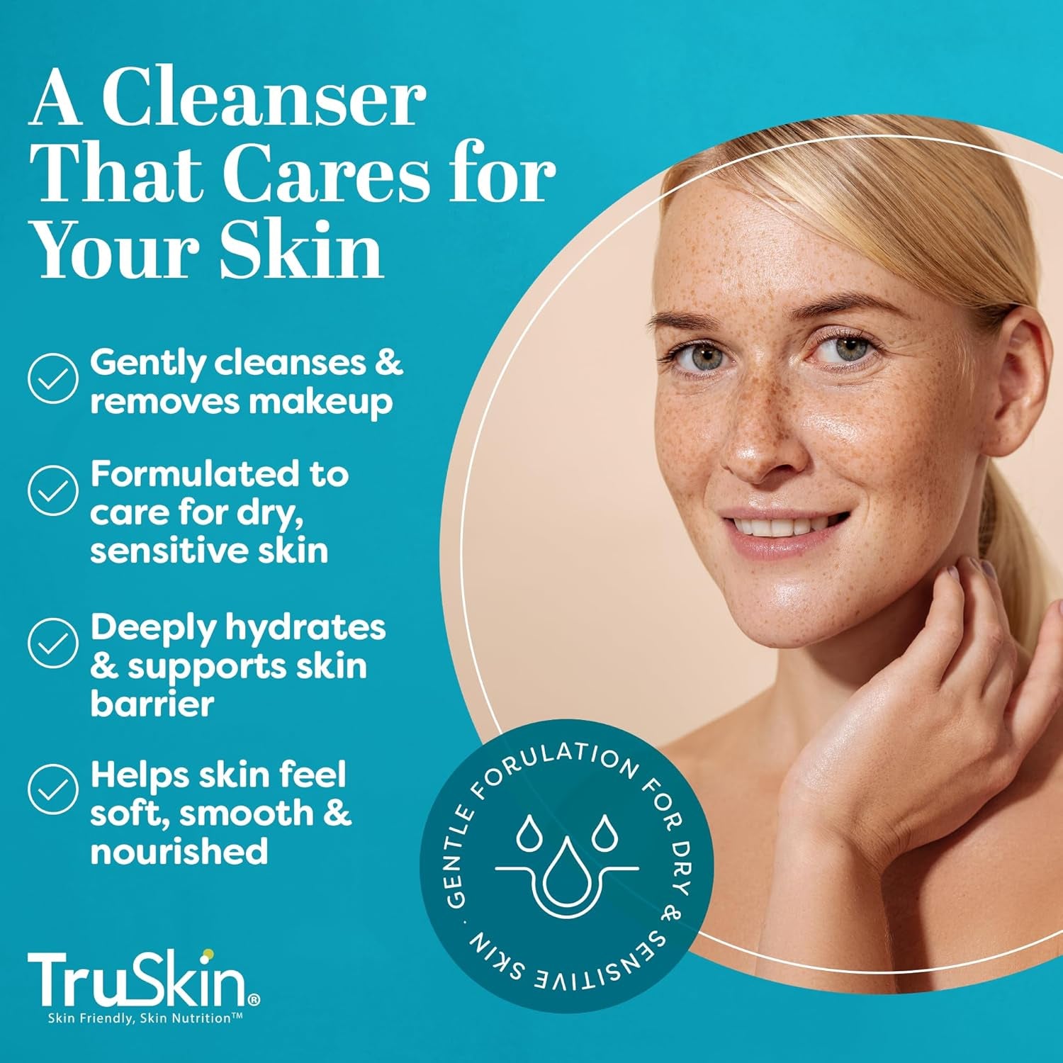 Soothing Cleansing Milk - Gentle Facial Cleanser with Rice & Oat Milk, Hyaluronic Acid - Removes Make-Up without Stripping Sensitive Skin