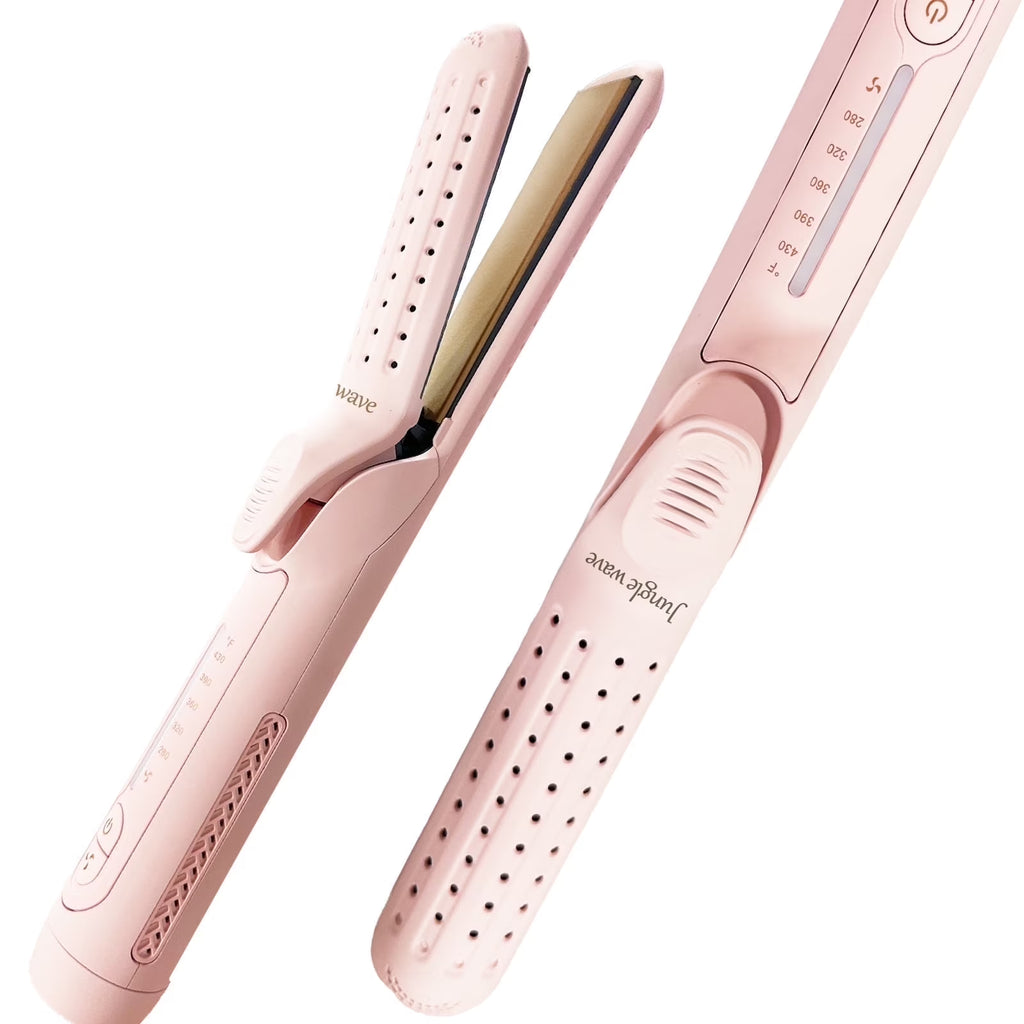 Flat Iron,  2 in 1 Hair Straightener and Curling Iron, Ionic Ceramic Airflow Styler with 360° Cool Air, 1 Inch, Pink