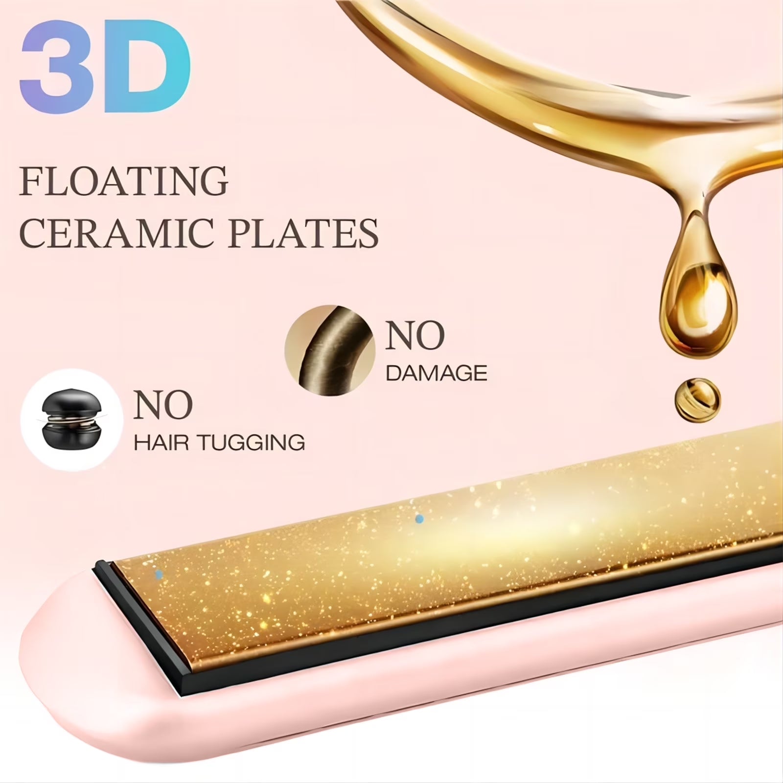 Flat Iron,  2 in 1 Hair Straightener and Curling Iron, Ionic Ceramic Airflow Styler with 360° Cool Air, 1 Inch, Pink